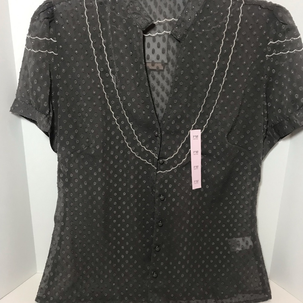 Banana Republic sheer blouse BNWT Petite Medium PRICE FIRM SEE SET OF 6 OFFER